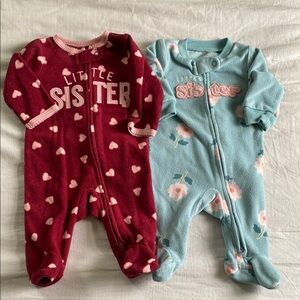 Carter's Red and Blue Footies Cozy One Pieces